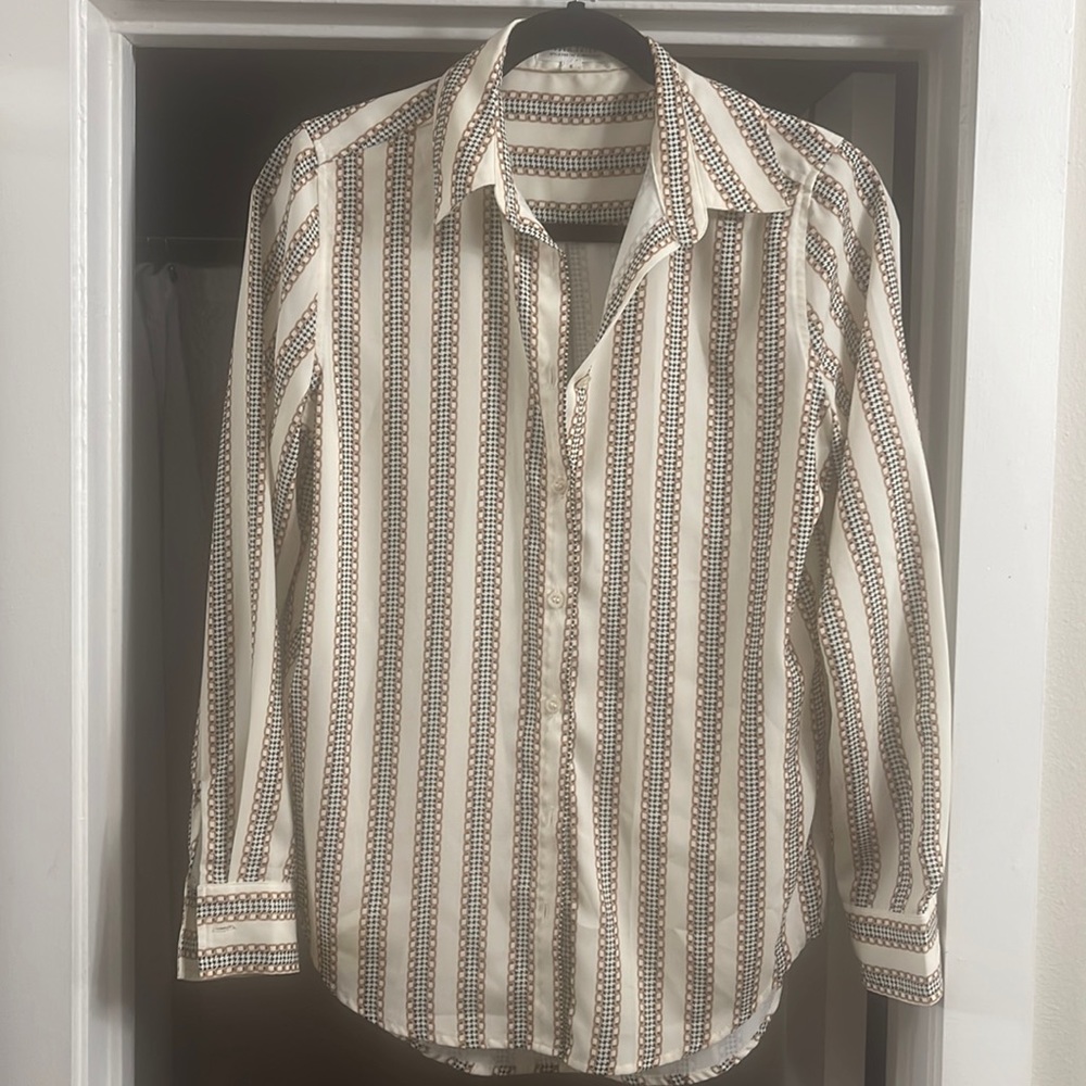 12th tribe printed button up shirt